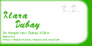 klara dubay business card